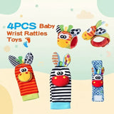 Wrist Rattle and Socks – Motorik & leg – Rangle til babyer (sæt med 4)
