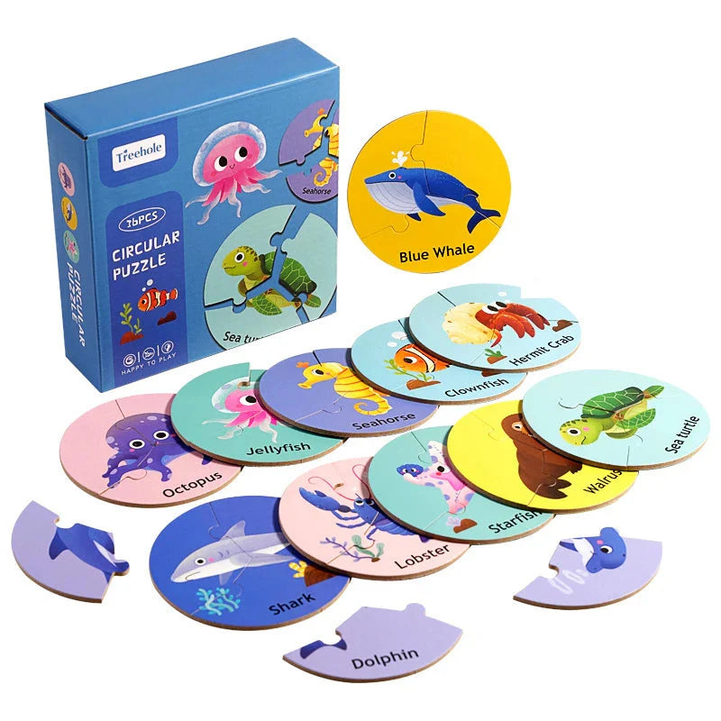Dieren Match™ – Drehen & Entdecken - 3-teiliges Puzzle