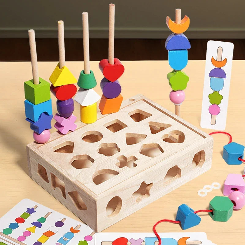 Woods™ - Opmuntre til kreativitet og forbedre færdigheder - farverigt Montessori-puslespil