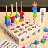 Woods™ - Opmuntre til kreativitet og forbedre færdigheder - farverigt Montessori-puslespil