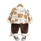 Mini Fashion™ - Varmt og stilfuldt - 2-delt fleecesæt