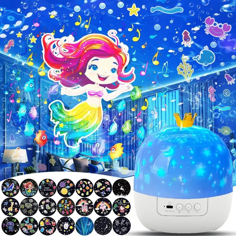 CosmoGlow – Drømmende og kreativ – Galaxy-projektor-natlampe med 360° rotation