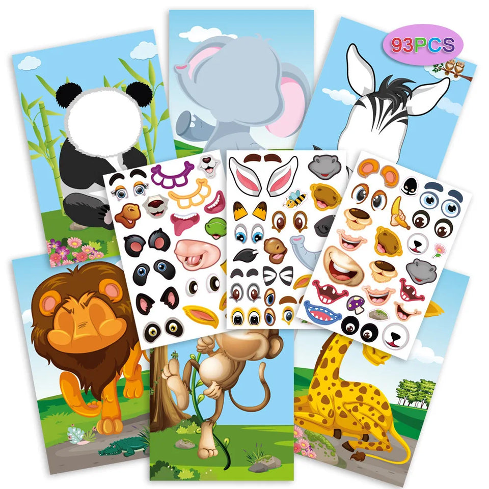 Funny Faces™ – Tierischer Spaß & Klebespaß – Wiederverwendbares Aufkleberbuch
