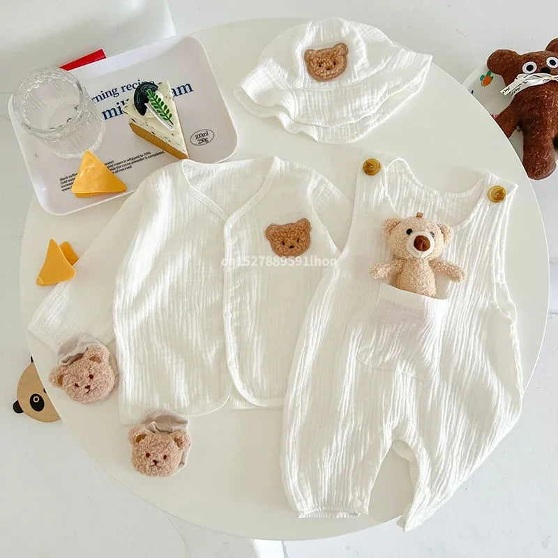 Mini Fashion™ - Kølig og behageligOff-white - Baby-havebukser med hue