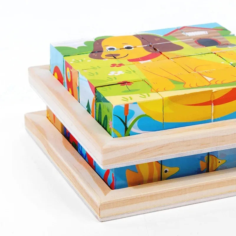 CubePuzzle – Spaß und Bildung - 3D-Holzklötze Puzzle