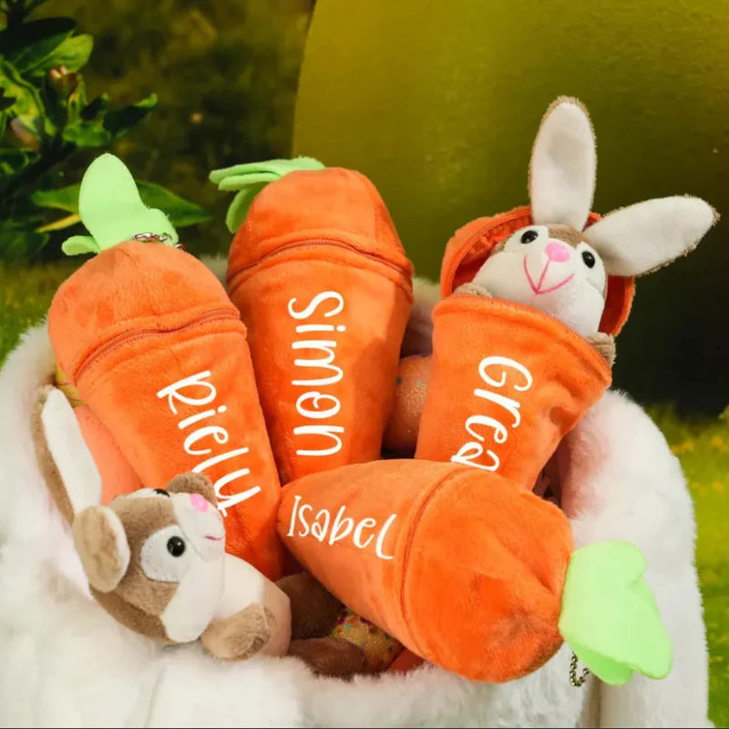 Personalized Bunny – Das ultimative Ostergeschenk – Plüschhase mit Karotte und Namen