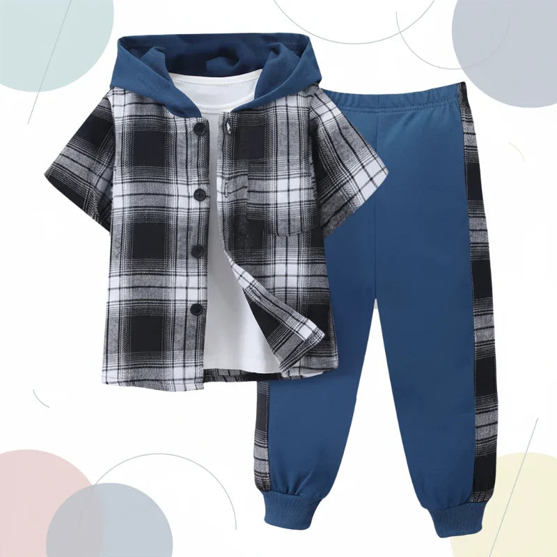 Boys Checkered Outfit – Trendy og behageligt – Børnetøjssæt med tern