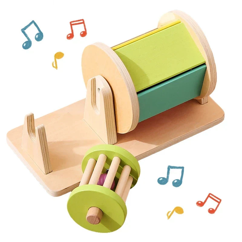 Sensory Drum™ – Farve- og formspil - Montessori-legetøj i træ