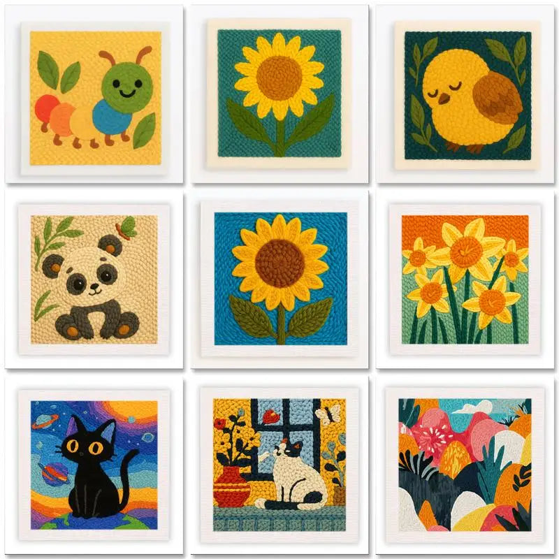 ThreadArt – Handgefertigt & farbenfroh – Tier-Stickset