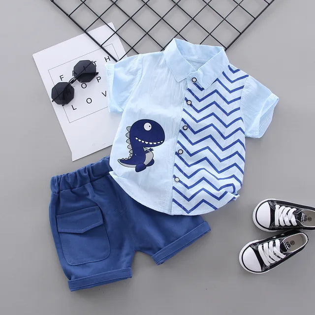Mini Fashion™ - Dino t-shirt med shorts