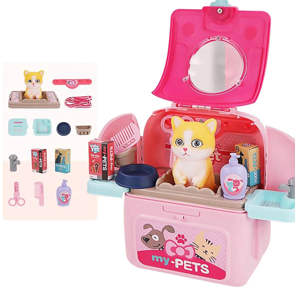 Pet Grooming Playset™ - Rucksack voller Spaß - Tierpflege-Set für Kinder