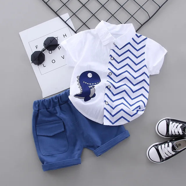 Mini Fashion™ - Dino t-shirt med shorts