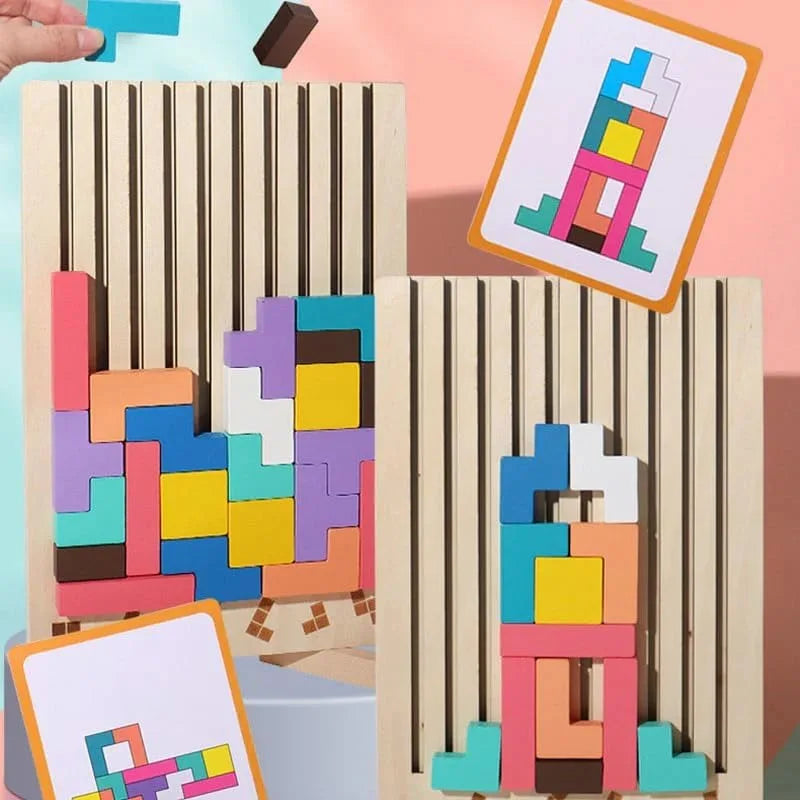 Puzzle Totem™ – Denken und Bauen – Holzpuzzle-Spiel