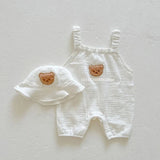 Mini Fashion™ - Kølig og behageligOff-white - Baby-havebukser med hue