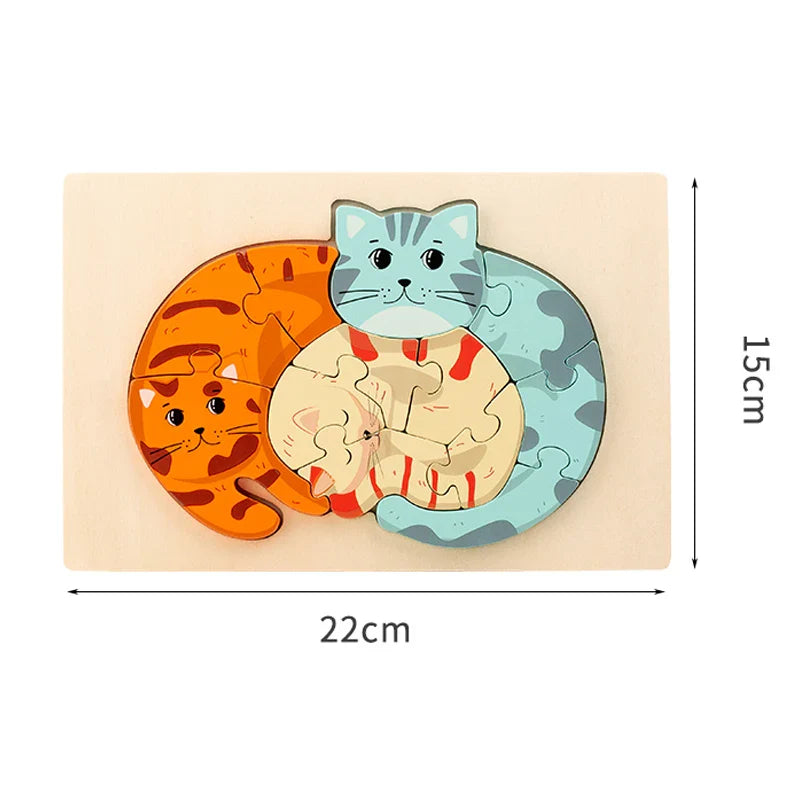 Animal Puzzle™ – Entdecken & Lernen – Cartoon Holzpuzzle