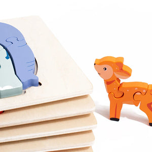 Animal Puzzle™ – Entdecken & Lernen – Cartoon Holzpuzzle