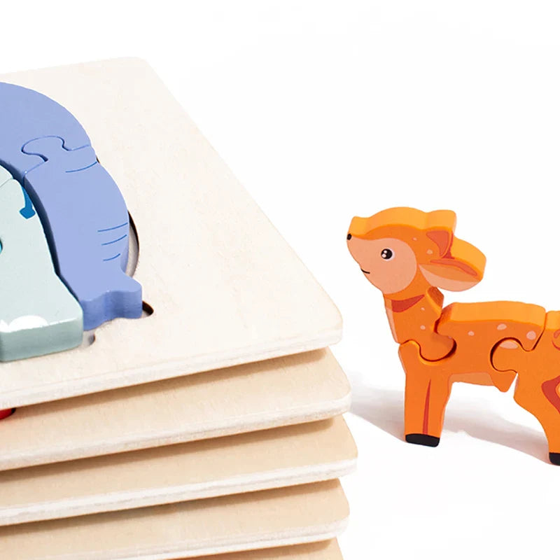 Animal Puzzle™ – Entdecken & Lernen – Cartoon Holzpuzzle
