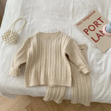 Mini Fashion™ - Stilfuldt og Moderigtigt til Børn - Strikket Sweater og Bukser