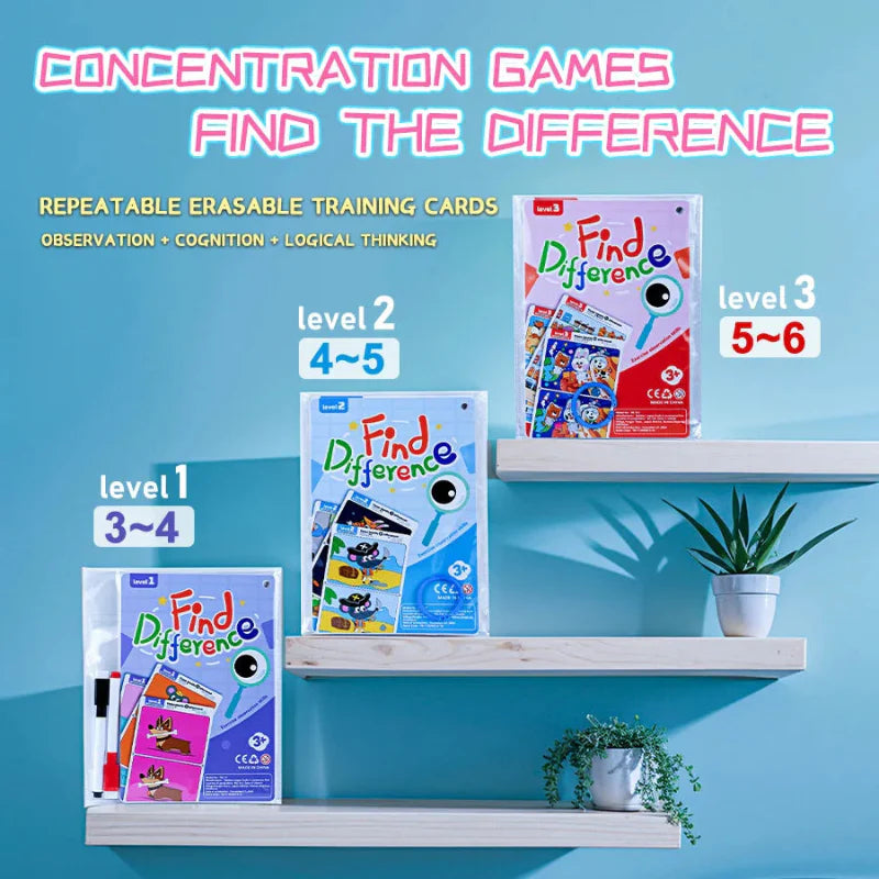 Spot the Difference Game – Konzentration & Lernen – Kartenspiel