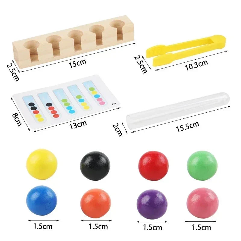 Tube Clip Beads™ - Hjernevrider til børn - Farvesorterings- og motorikspil