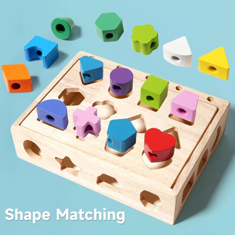 Woods™ - Kreativität fördern & Fähigkeiten verbessern - Buntes Montessori-Puzzle-Set