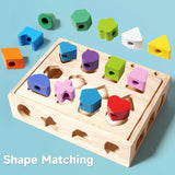 Woods™ - Kreativität fördern & Fähigkeiten verbessern - Buntes Montessori-Puzzle-Set