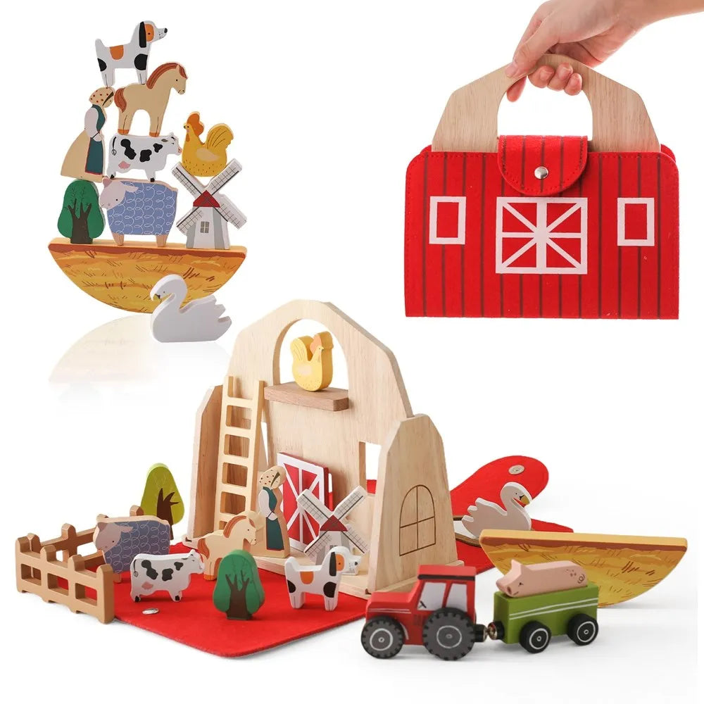 Woods™ - Abenteuer auf dem Bauernhof - Spielset Bauernhoftiere aus Holz