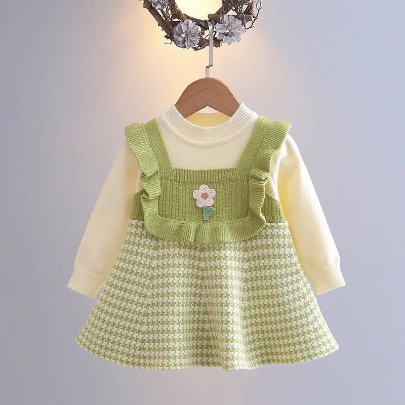 Mini Fashion™ -  Sødt look - Langærmet kjole