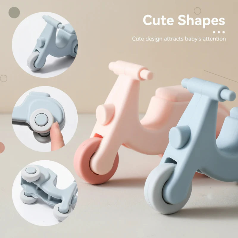 Montessori Silicone Toy Car – Sicher & bissfest – Beißspielzeug aus Silikon in Fahrzeugform