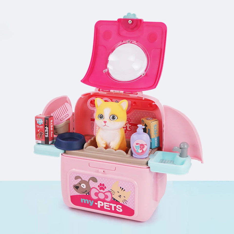 Pet Grooming Playset™ - Rucksack voller Spaß - Tierpflege-Set für Kinder