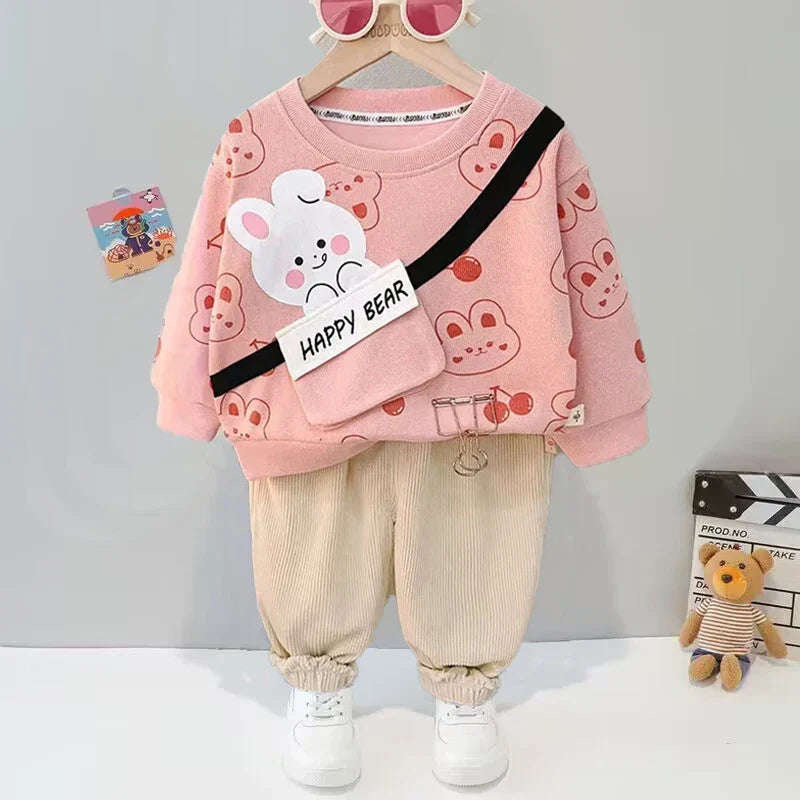Mini Fashion™ - Sødt og behageligt - Efterårstøjsæt til piger
