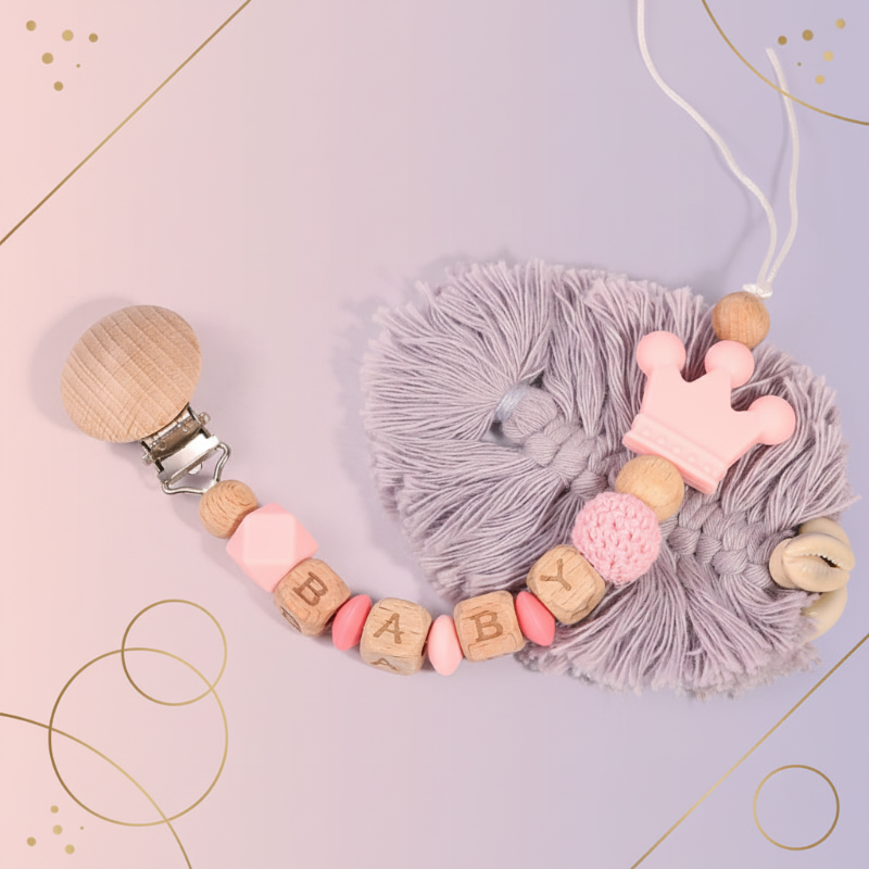 Personalized Pacifier Chain – Sikker & stilfuld – Personlig sutterkæde