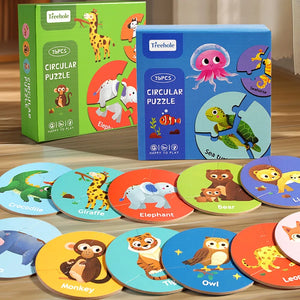 Dieren Match™ – Drehen & Entdecken - 3-teiliges Puzzle