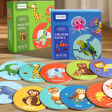 Dieren Match™ – Drehen & Entdecken - 3-teiliges Puzzle