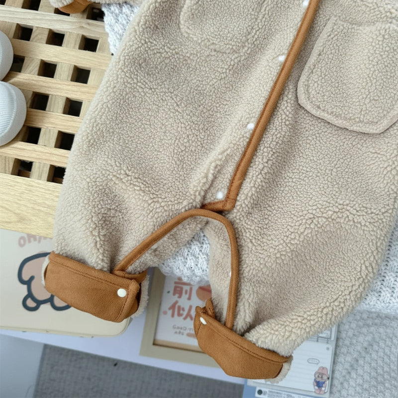 CozyNest – Gemütlich & Modisch – Dicker Winter-Strampler mit Kapuze