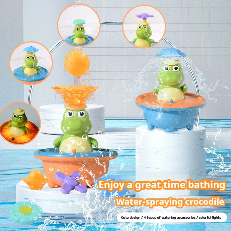 Light Up Crocodile Bath Toy – Interaktiv & Wasserspaß – Krokodil-Brunnen-Badespielzeug