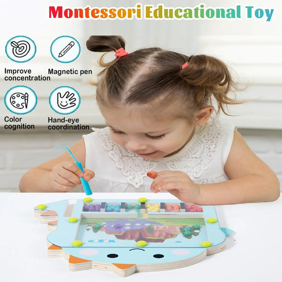 Bead Puzzle™ – Labyrinth Spaß Sortieren - Magnetische Holzkugeln Puzzle