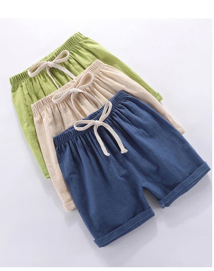 Mini Fashion™ - Hurtigtørrende materiale - Bomulds-linned shorts