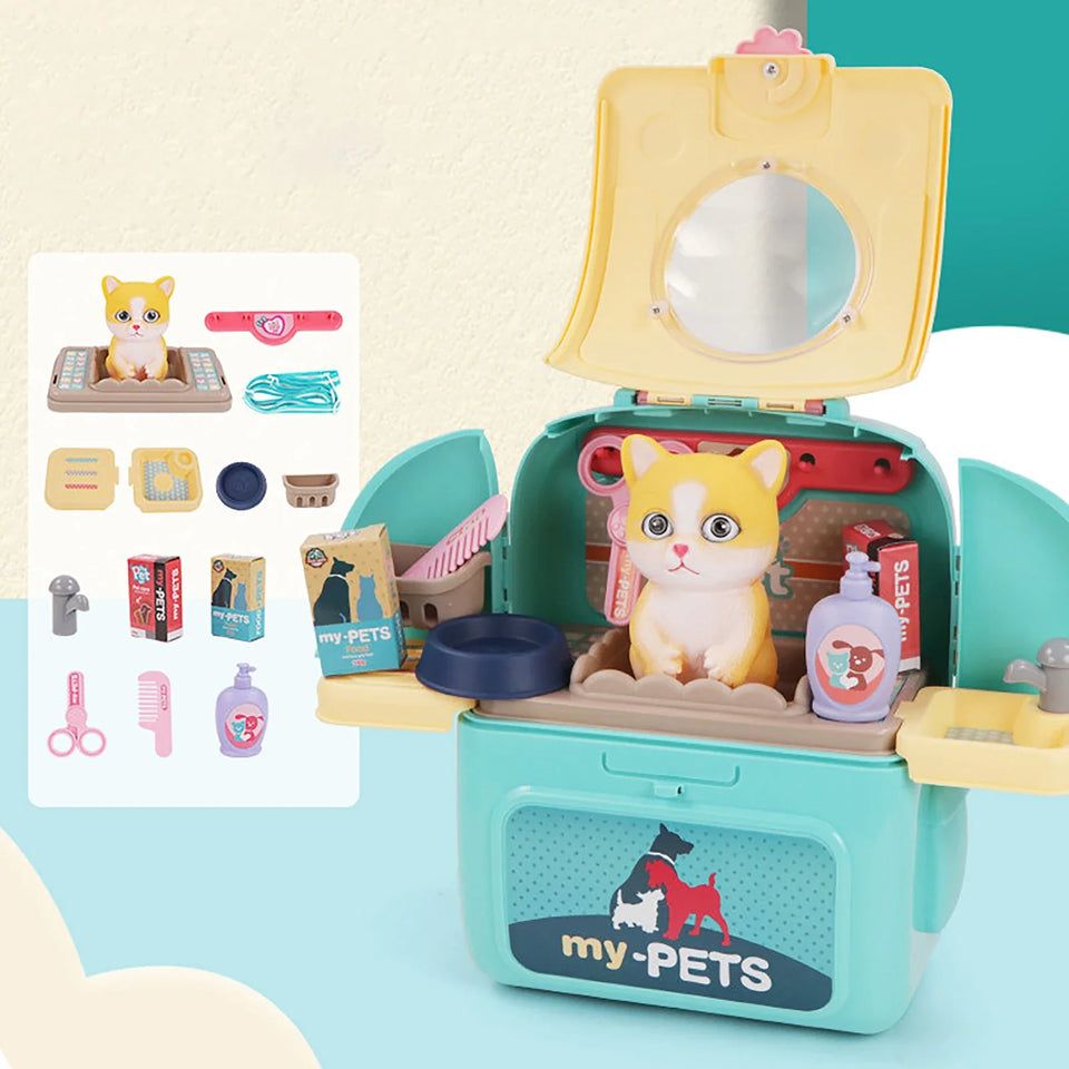 Pet Grooming Playset™ - Rucksack voller Spaß - Tierpflege-Set für Kinder