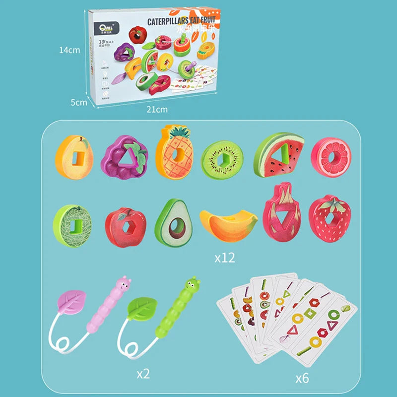 Fruit Lacing Game™ – Feinmotorik - Fruchtperlen Spielzeug