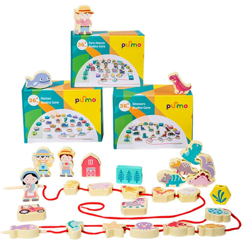 Lace & Thread™ – Stapeln & Einfädeln Spiel –  Auffädeln von Perlen