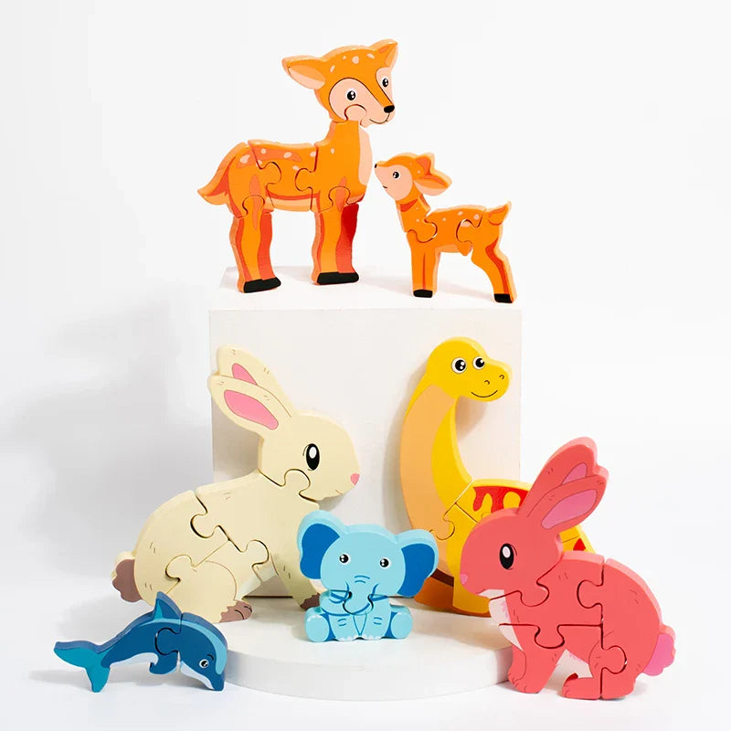 Animal Puzzle™ – Entdecken & Lernen – Cartoon Holzpuzzle