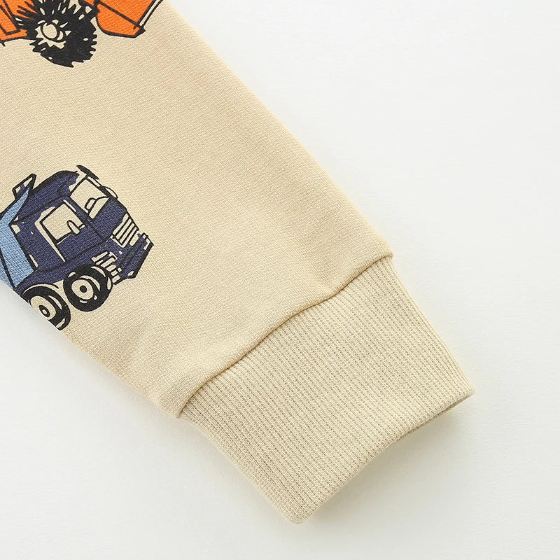 TruckTales – Blød og varm - sweater med farverige byggekøretøjer