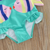 Mini Fashion™ - Sjovt Fiskeprint - Badedragt til piger