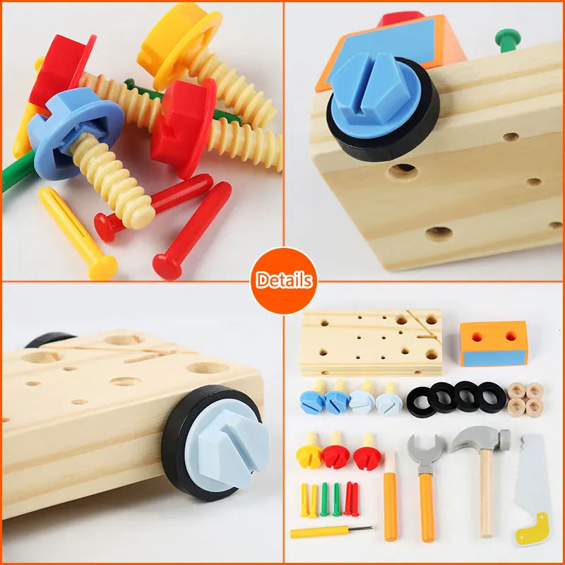 Woods™ - Værktøj til børn - Montessori-bil skruebræt