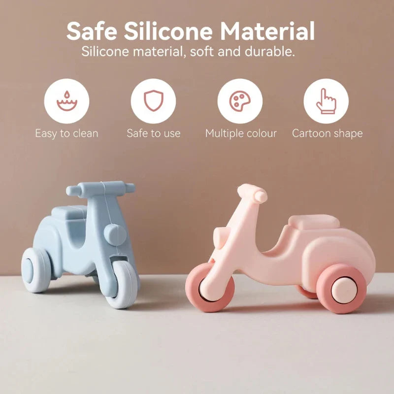 Montessori Silicone Toy Car – Sikker & bidvenlig – Bidelegetøj i form af et køretøj i silikone