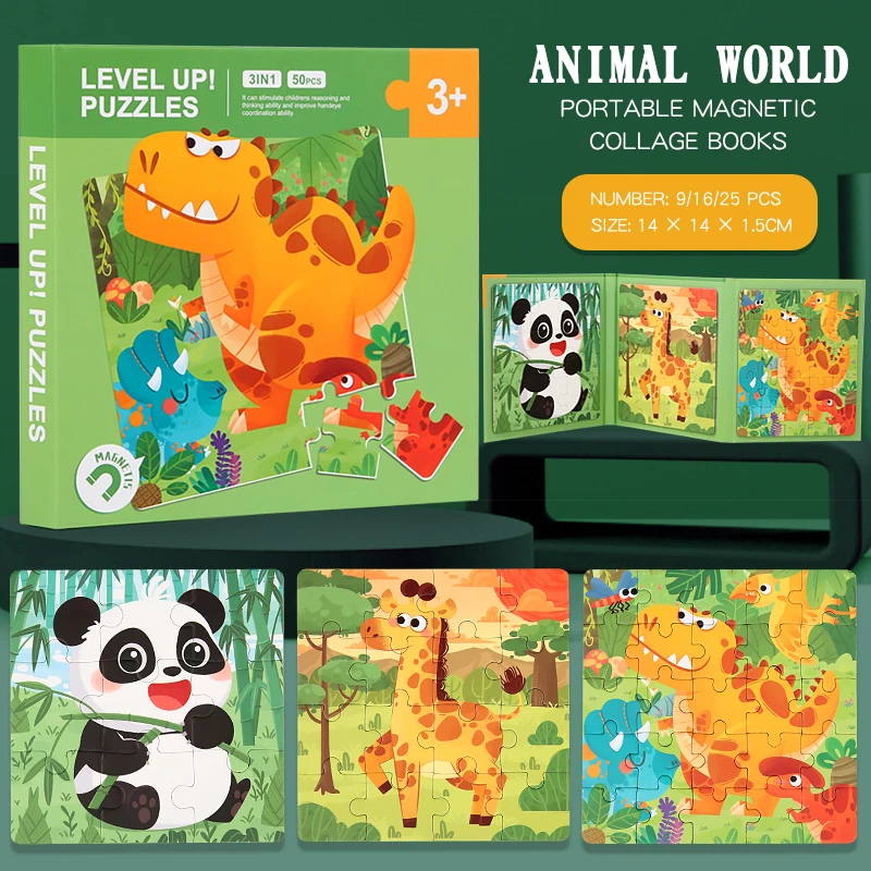 Magnetic Puzzle Book™ – Sjov med dyrevenner – Magnetisk puslespilsbog
