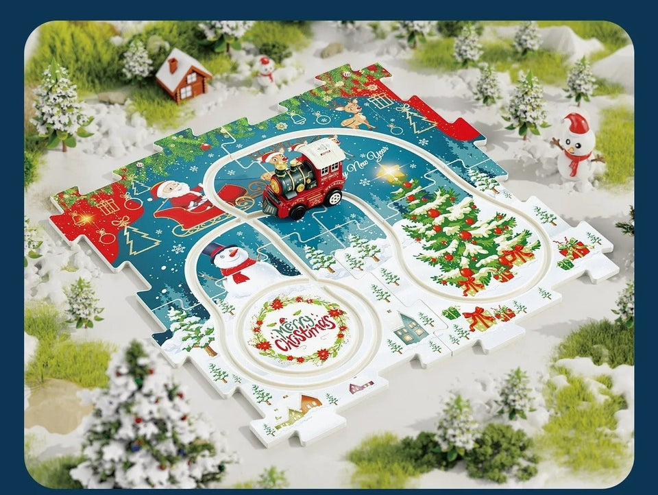 DIY Xmas Train Track™ - Byg dit eget juleland - juletog-puslespil