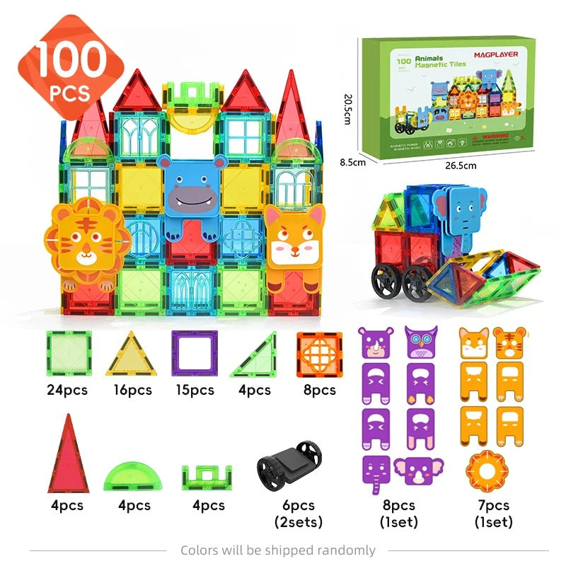Animal Magnetic Building Blocks™ - Magnetisk byggemagi - Dyre-byggeklodser