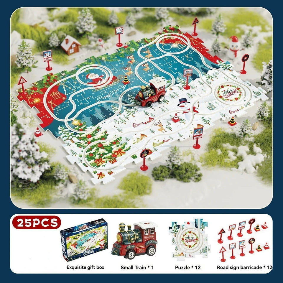 DIY Xmas Train Track™ - Byg dit eget juleland - juletog-puslespil